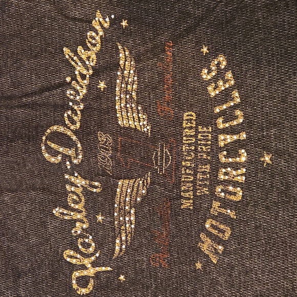 HARLEY-DAVIDSON WOMEN'S 1/4 BUTTON LONG SLEEVE HOODIE - Picture 5 of 7